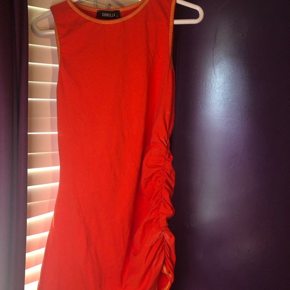 Sorella Plus Size Orange Ruched Bodycon Dress